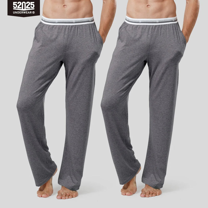 52025 Men's Cotton Modal Pajama Pants – Silky-Soft Lounge Pants with Relaxed Fit, Side Pockets & Lightweight Everyday Comfort