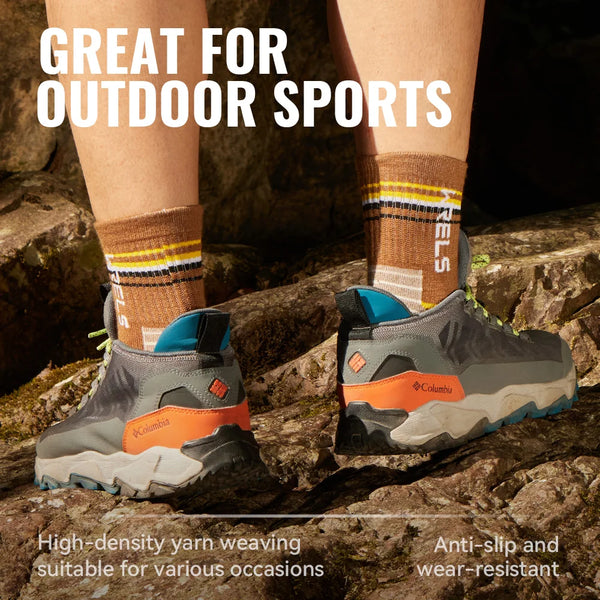 WRELS 1/2/3pairs Merino Wool Hiking Socks Thermal Winter Cushioned Moisture Wicking Socks Warm Wool Trekking Socks for Men Women