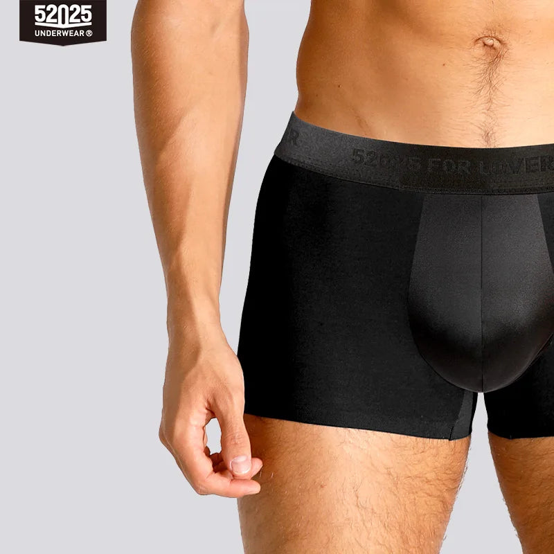 52025 Men's MicroModal Boxers with 100% Mulberry Silk Pouch – Silky-Soft Breathable Comfort, Luxury Feel and Modern Fit