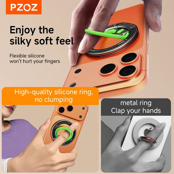 PZOZ Magnetic Ring Holder for iPhone Xiaomi vivo oneplus Samsung Galaxy Finger Ring Phone Holder foldable stand rotating loop