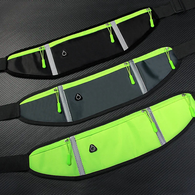 WRELS Running Waist Bag Men Women Sports Belt Pouch Sports Fanny Pack Lightweight Waterproof Reflective Running Belt Waist Pack