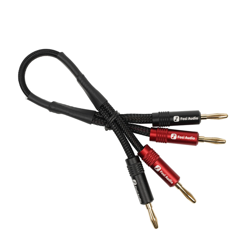 ខ្សែ ឧបករណ៍បំពងសម្លេង Hi-Fi ម៉ាក Fosi Audio ធ្វើពីនីឡុង ជាមួយនឹងឌុយចុងចេកស្រោបមាស - 1.8m*2/0.3m*2