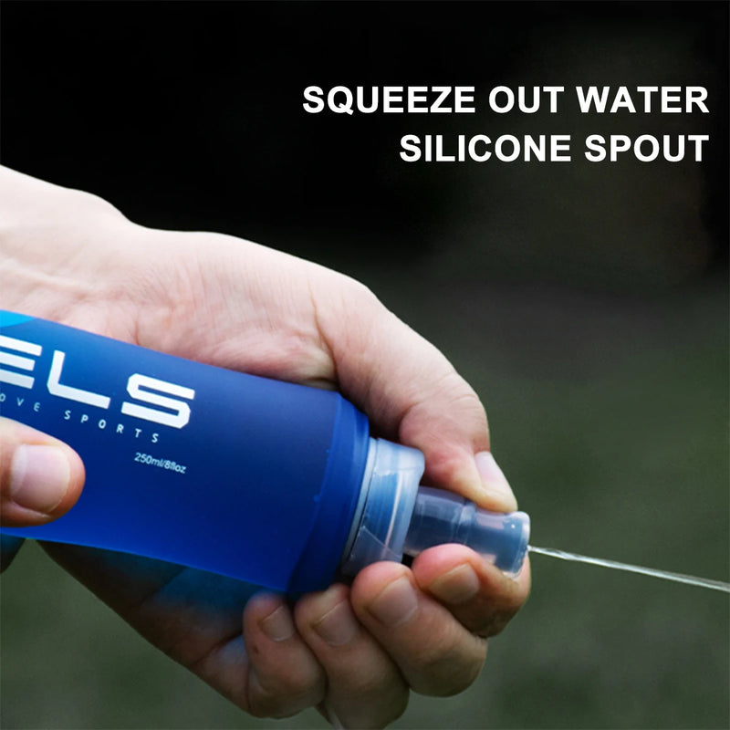 WRELS Outdoor Sport Water Bottle Foldable Silicone Soft TPU Flask Water Bag Camping Running Hiking Cycling Portable Water Bottle