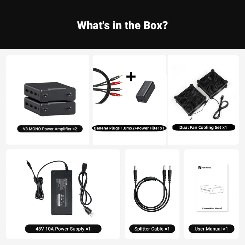 ឧបករណ៍ពង្រីកសំឡេង Fosi Audio V3 ម៉ូណូស្តេរ៉េអូ 2/2.1/3/4/5 ឆានែល TPA3255 អំភ្លីខ្នាតតូច 240W ឧបករណ៍ពង្រីកសំឡេងអាជីព