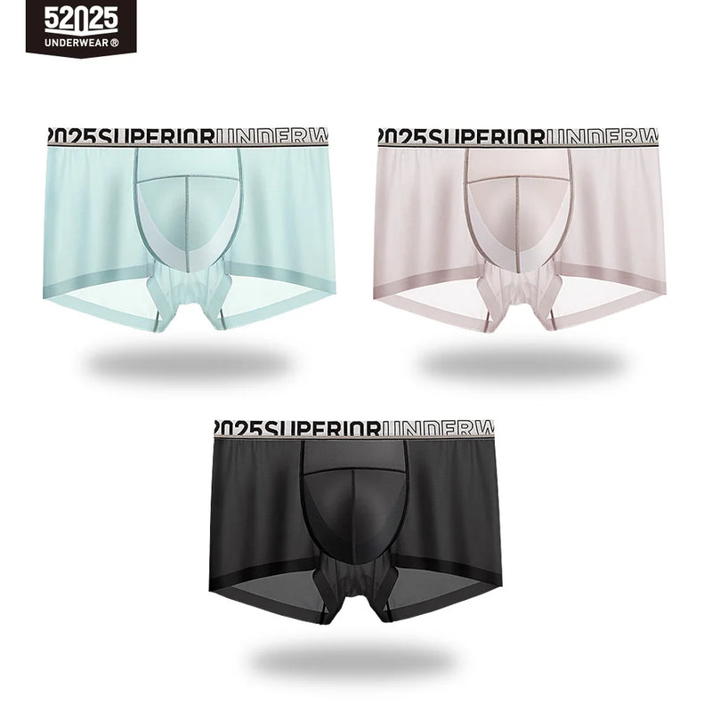 52025 Men's Cooling Boxers – Moon-Form Mesh Dual Pouch with Lightweight Comfort, Dynamic Stretch and Quick-Dry Performance