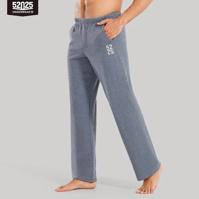 52025 Men's Organic Cotton Pants – Comfortable Lounge Sweatpants for Home & Leisure. Soft, Breathable, and Thick Striped Pants