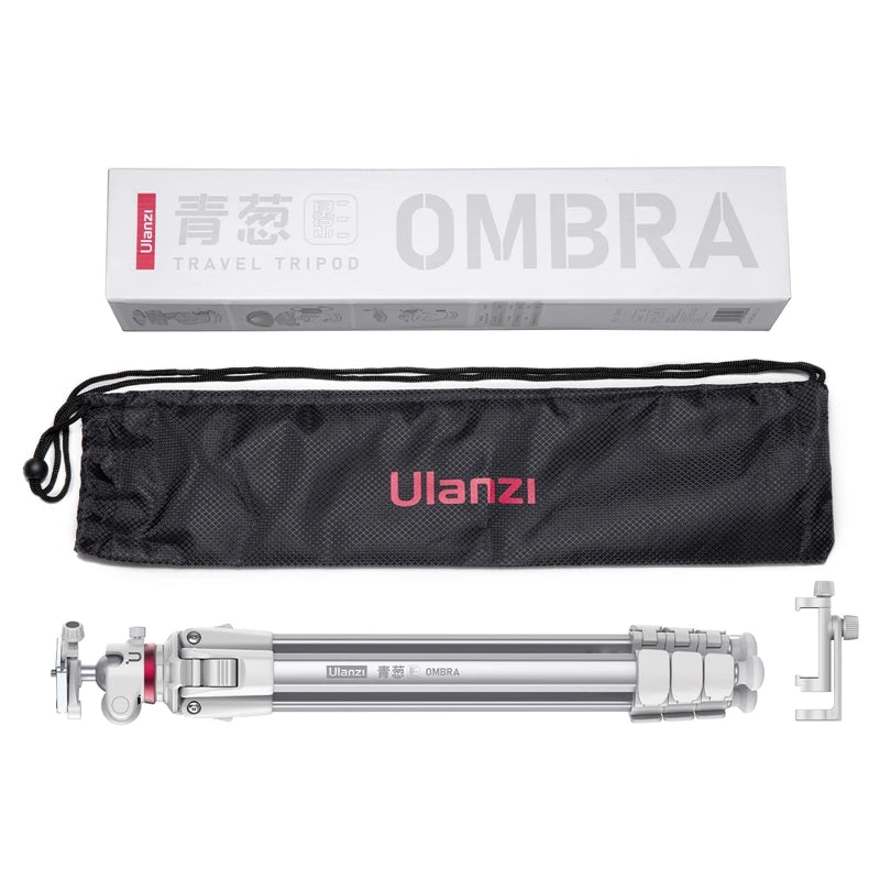 ជើងកាមេរ៉ា Ulanzi OMBRA YING ទំហំ 1.58 ម៉ែត្រ ធ្វើពីអាលុយមីញ៉ូម សម្រាប់ធ្វើដំណើរ ជាប្រភេទជើងកាមេរ៉ា Monopod ជាមួយក្បាលបាល់ 360° Arca Swiss Plate ផ្ទុកទម្ងន់បានអតិបរមា 8 គីឡូក្រាម