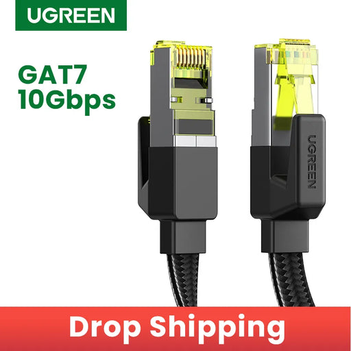 【Drop Shipping】UGREEN Ethernet Cable CAT7 10Gbps Cotton Braided Network Lan Cord for Modem Laptops PS5 Router RJ45 Ethernet CHINA
