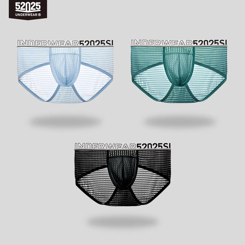 52025 Men's Cooling Mesh Premium Briefs – U+ Anatomical Pouch, Lightweight Airflow and Ultra-Breathable Comfort