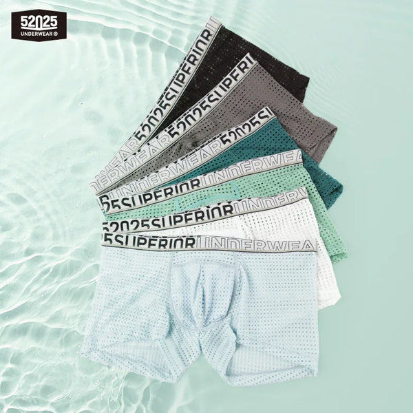 52025 Men's Cooling Mesh Premium Boxers – U+ Anatomical Pouch, Lightweight Airflow and Ultra-Breathable Comfort
