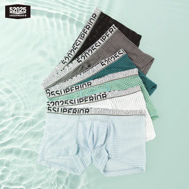 52025 Men's Cooling Mesh Premium Boxers – U+ Anatomical Pouch, Lightweight Airflow and Ultra-Breathable Comfort