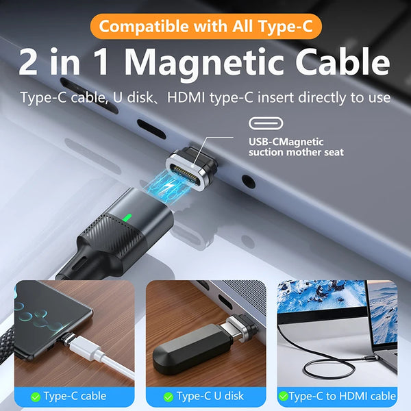 PZOZ 240W Magnetic Cable Type C Super Fast Charging Cable USB C Magnet Charger For iPhone OPPO Huawei Xiaomi Phone Wire Cord