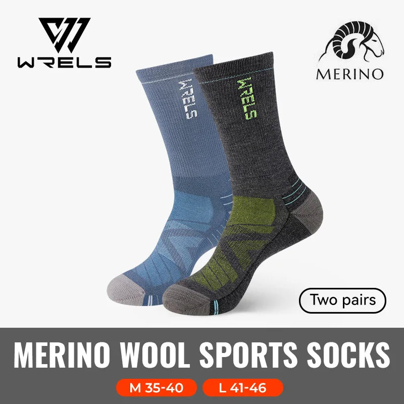 WRELS 1/2/3 Merino Wool Socks Thermal Warm Crew Winter Boot Sock Moisture Wicking Breathable Performance Thick Wool Hiking Socks