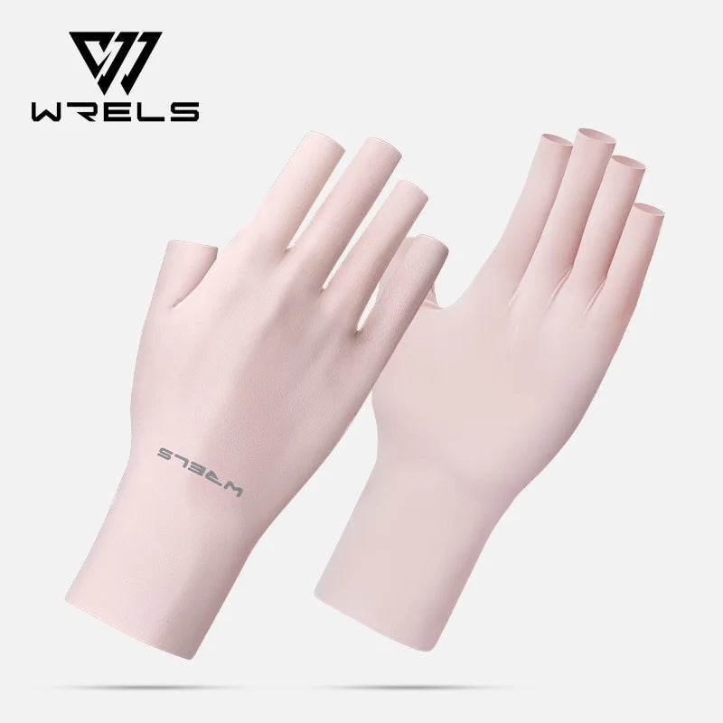 WRELS Fingless UV Protection Sunblock Gloves Non-Slip Riding Summer Outdoor Gloves Girls UV Protection Gloves for Gel Manicures