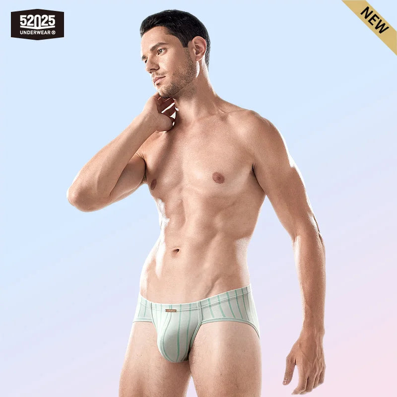 52025 Premium Striped Modal Briefs – Enhanced Large Support Pouch, Ultra-Smooth Texture and Comfortable Sculpted Fit