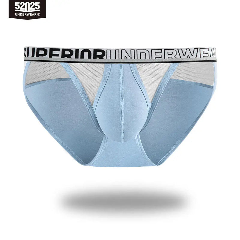 52025 Men's Premium Modal High-Cut Briefs – Breathable Silk-Mesh Pouch, Double Side Fly and Ventilated All-Day Comfort