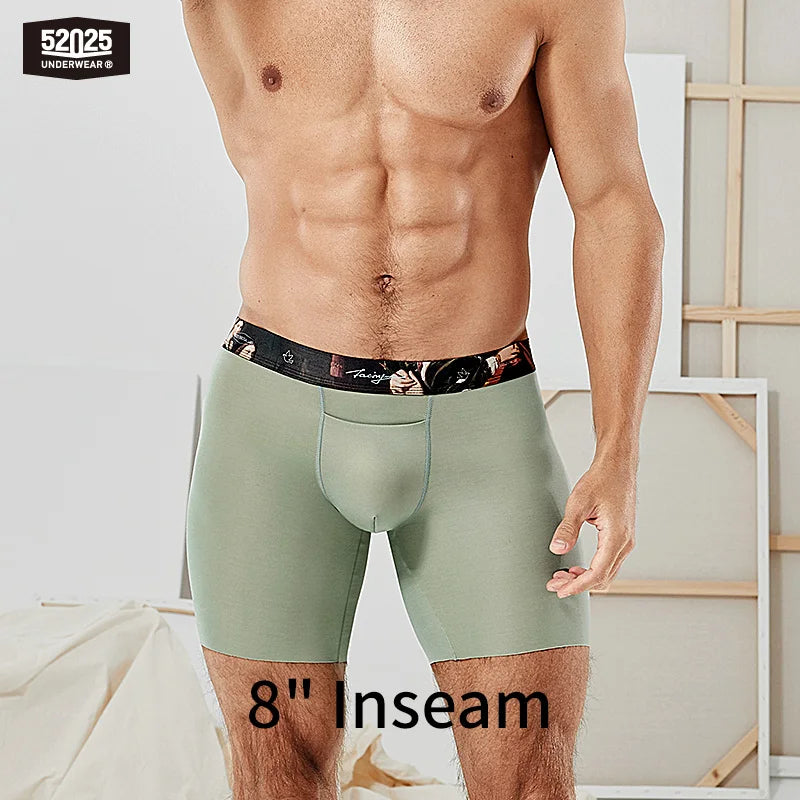 52025 Luxury Modal Boxer Briefs 8" – Double-Faced Fabric with Buttery-Soft Comfort, 3D Pouch, Sculpted Fit and Second-Skin Feel