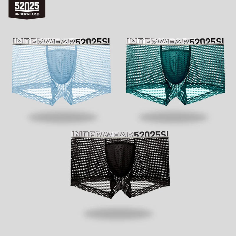 52025 Men's Cooling Mesh Premium Boxers – U+ Anatomical Pouch, Lightweight Airflow and Ultra-Breathable Comfort