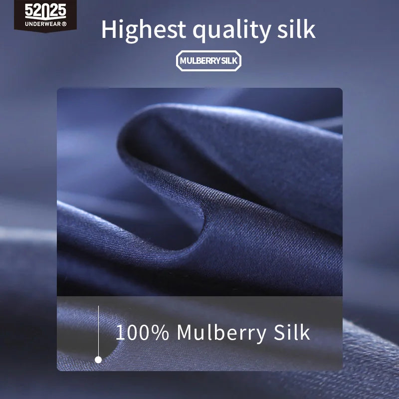52025 Luxury Silk Men’s Shorts – 100% Mulberry Silk Lounge Shorts, Natural Silk Pajama Shorts, Luxurious Feel, Everyday Comfort