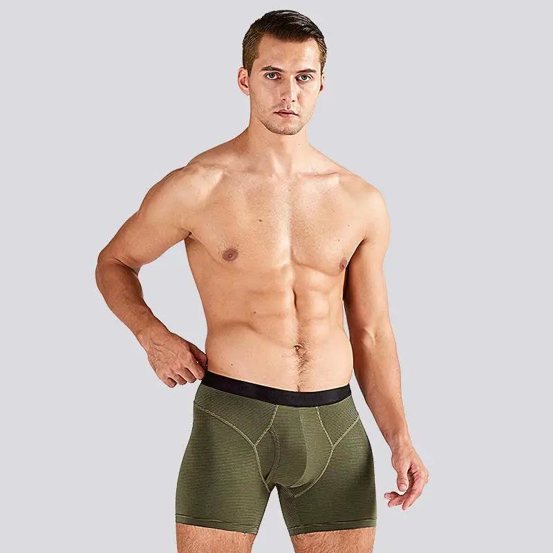52025 Men's Performance Boxer Briefs – Hidden Stripe Texture, Quick-Dry Cooling Comfort and Sculpting Back Design