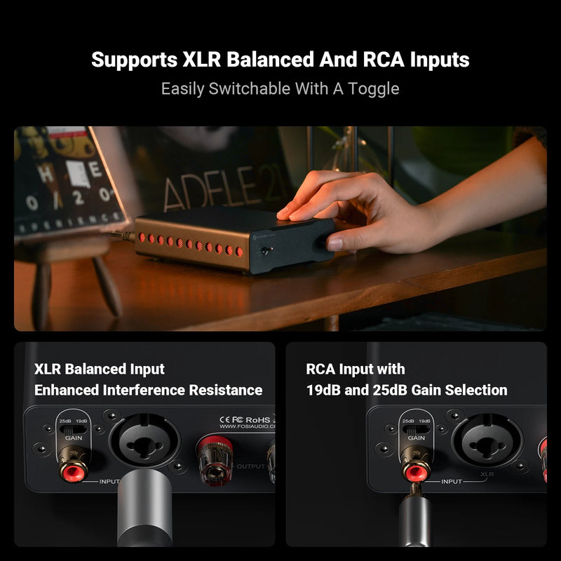 ឧបករណ៍ពង្រីកសំឡេង Fosi Audio V3 ម៉ូណូស្តេរ៉េអូ 2/2.1/3/4/5 ឆានែល TPA3255 អំភ្លីខ្នាតតូច 240W ឧបករណ៍ពង្រីកសំឡេងអាជីព