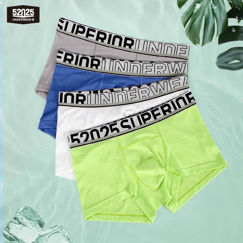 52025 Men's Air-Mesh Boxers – U-Pouch Support, Advanced Airflow Ventilation, Quick-Dry Cooling Comfort and Dynamic Stretch