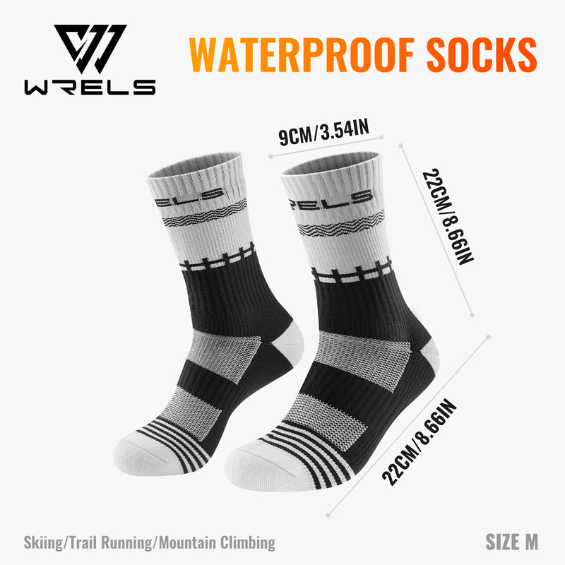 WRELS 1/2/3 Pairs Waterproof Socks Breathable Cushioned Athletic Socks Warm Anti-Slip Outdoor Wading Skiing Fishing Hiking Socks