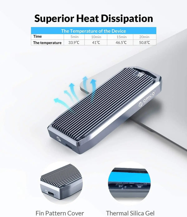 ORICO USB4 M.2 SSD Case 40Gbps M2 NVMe Case Compatible with Thunderbolt 3 4 USB3.2 USB 3.1 3.0 Type-C Multiple Protocols