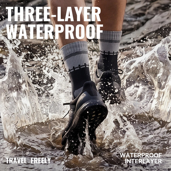 WRELS 1/2/3 Pairs Waterproof Socks Breathable Cushioned Athletic Socks Warm Anti-Slip Outdoor Wading Skiing Fishing Hiking Socks