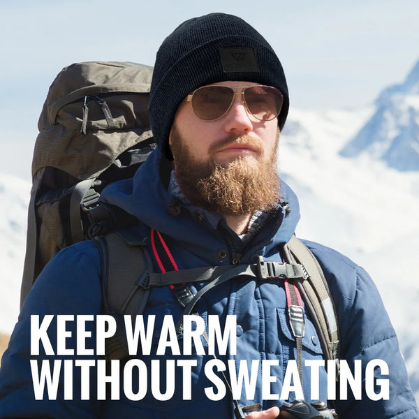 WRELS 100% Merino Wool Beanie Warm Winter Hat Watch Cap Merino Wool Hat Lightweight Thermal Hat Breathable Wool Watch Cap