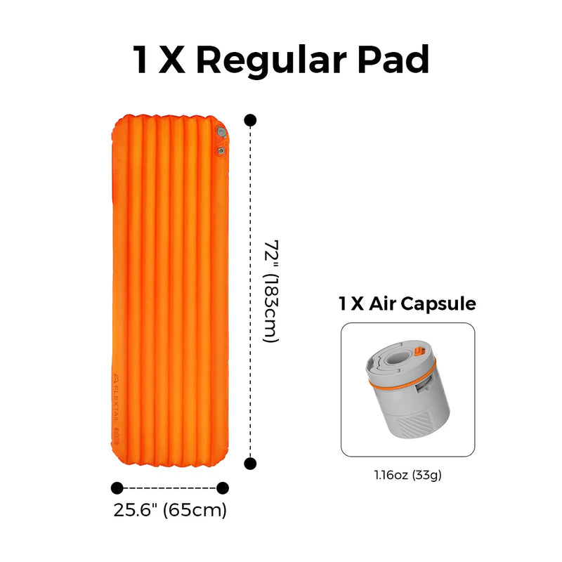 FLEXTAIL TINY SLEEPING PAD - Insulated Sleeping Pad with Built-in Pump, Automatic Inflation/Deflation, Lightweight Design