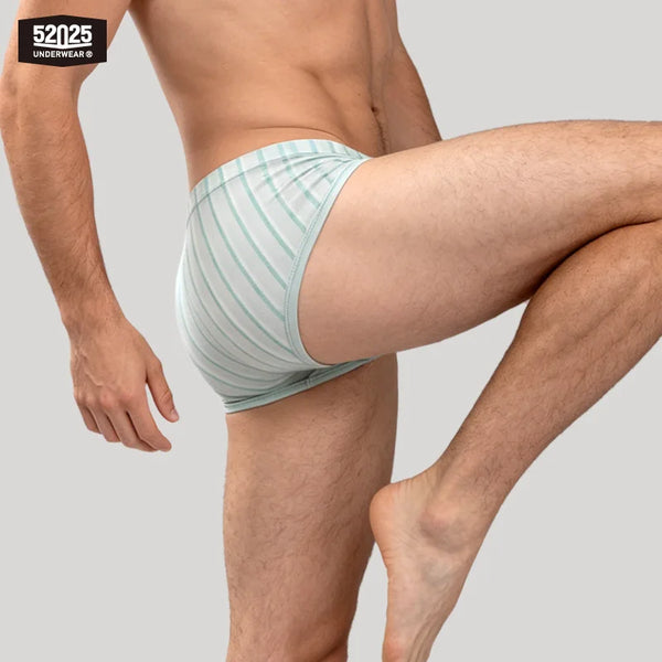 52025 Premium Striped Modal Briefs – Enhanced Large Support Pouch, Ultra-Smooth Texture and Comfortable Sculpted Fit