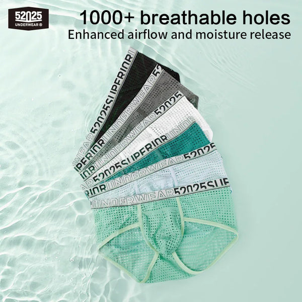 52025 Men's Cooling Mesh Premium Briefs – U+ Anatomical Pouch, Lightweight Airflow and Ultra-Breathable Comfort