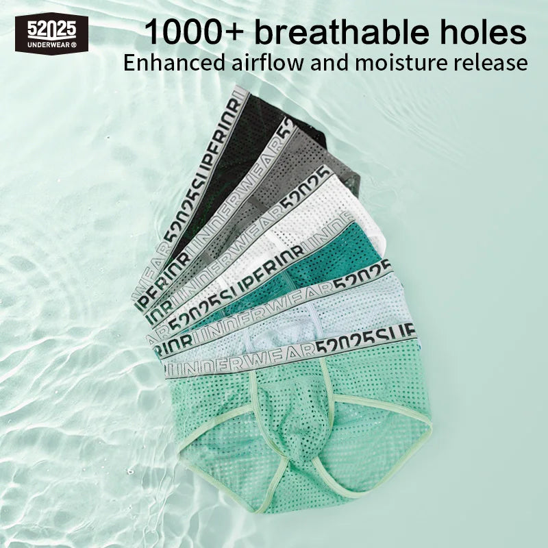 52025 Men's Cooling Mesh Premium Briefs – U+ Anatomical Pouch, Lightweight Airflow and Ultra-Breathable Comfort