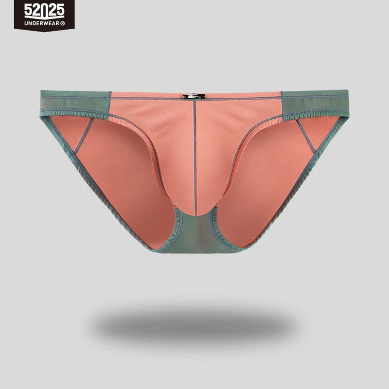 52025 Men's Contrast Color High-Cut Briefs – Soft Quick-Dry Modal Blend, Contoured Pouch and Confident Modern Style