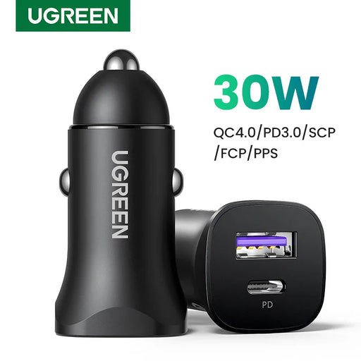 UGREEN 30W USB C Car Charger PD3.0 5A For iPhone 15 Samsung Galaxy S24 Xiaomi Fast Charging Quick Charge 4.0 USB C Car Charger
