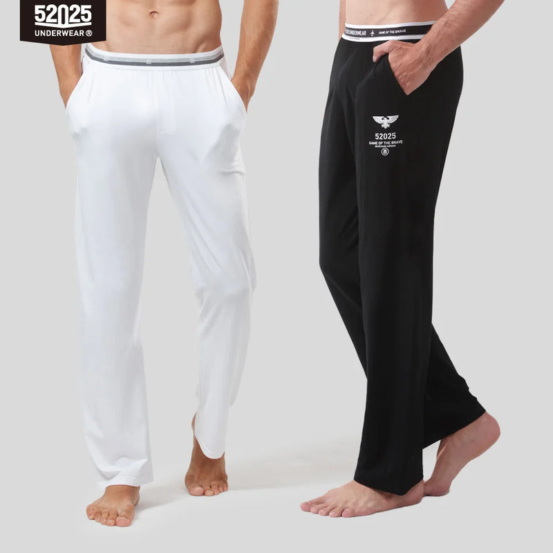 52025 Men's Cotton Modal Pajama Pants – Silky-Soft Lounge Pants with Relaxed Fit, Side Pockets & Lightweight Everyday Comfort