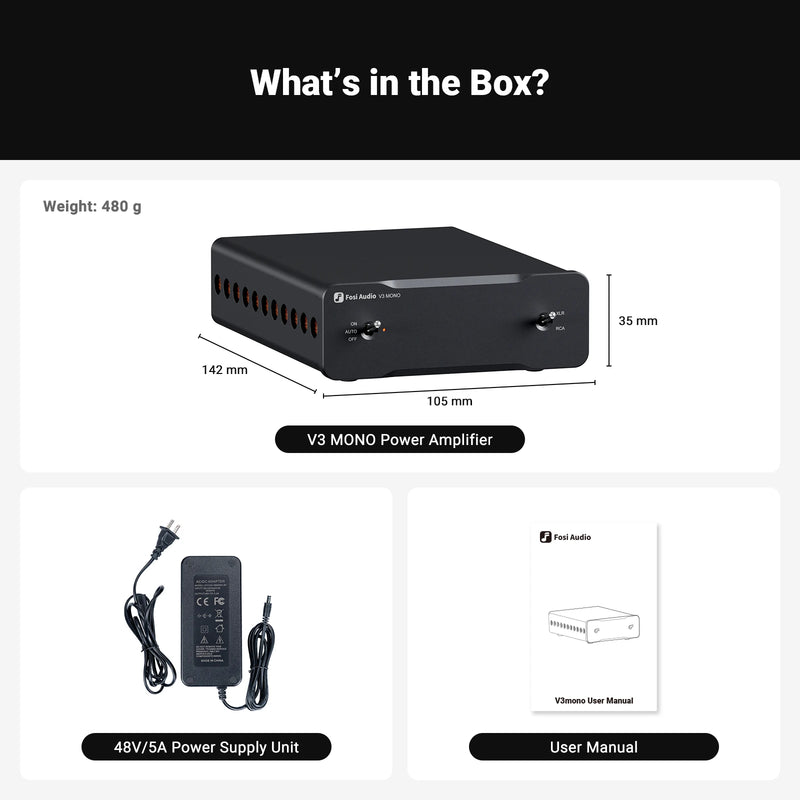 ឧបករណ៍ពង្រីកសំឡេង Fosi Audio V3 ម៉ូណូស្តេរ៉េអូ 2/2.1/3/4/5 ឆានែល TPA3255 អំភ្លីខ្នាតតូច 240W ឧបករណ៍ពង្រីកសំឡេងអាជីព