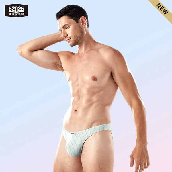 52025 Premium Striped Modal Jockstrap – Enhanced Large Support Pouch, Breathable Open Back and Ultra-Smooth Comfort