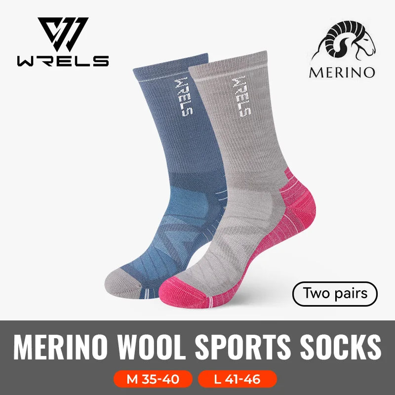 WRELS 1/2/3 Merino Wool Socks Thermal Warm Crew Winter Boot Sock Moisture Wicking Breathable Performance Thick Wool Hiking Socks