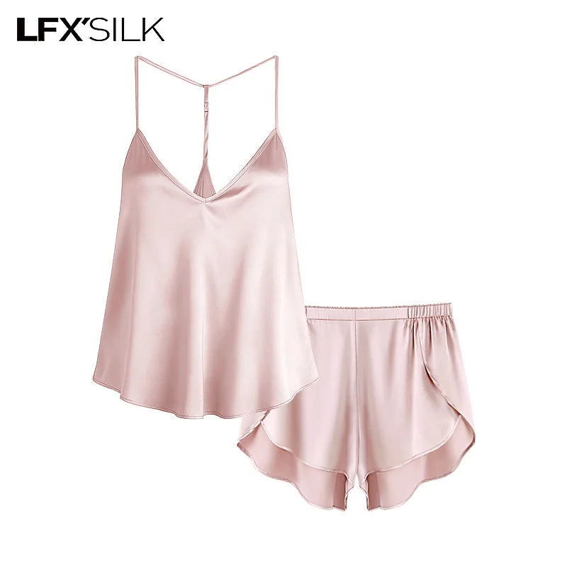 52025 Women’s 100% Mulberry Silk Camisole & Panty Set — Relaxed Fit, Natural Luxury & Exceptional Comfort. Pure Silk Loungewear
