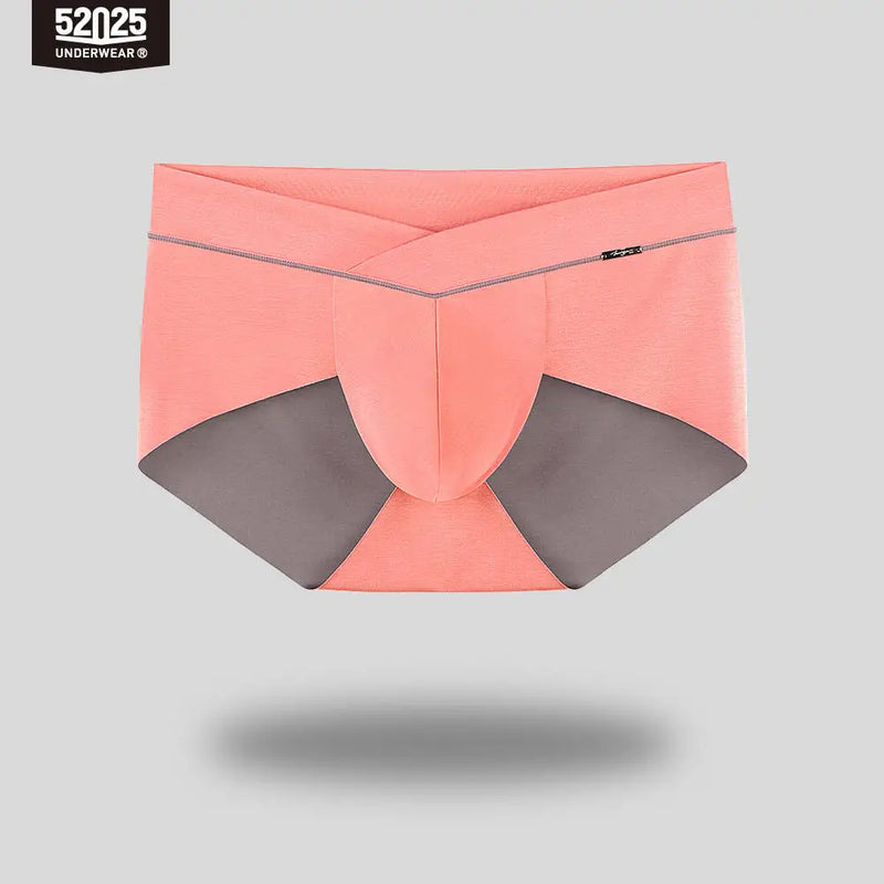 52025 Men's Contrast Color High-Cut Briefs – Soft Quick-Dry Modal Blend, Contoured Pouch and Confident Modern Style