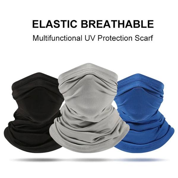 Summer UV Protection Cycling Face Mask Men Women Outdoor Sports Ice Silk Neck Warmer Scarf Breathable Hiking Fishing Face Cover