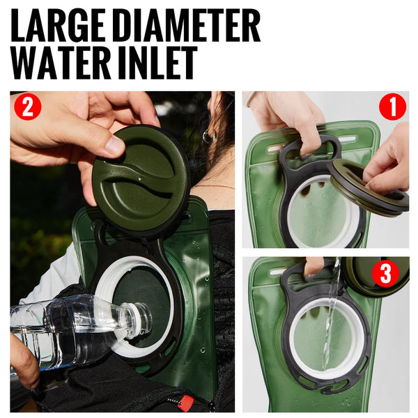 WRELS 1.5L/2L/2.5L/3L Hydration Bladder Leak Proof Water Reservoir BPA Free Water Storage Bag for Hiking Cycling Running Sports
