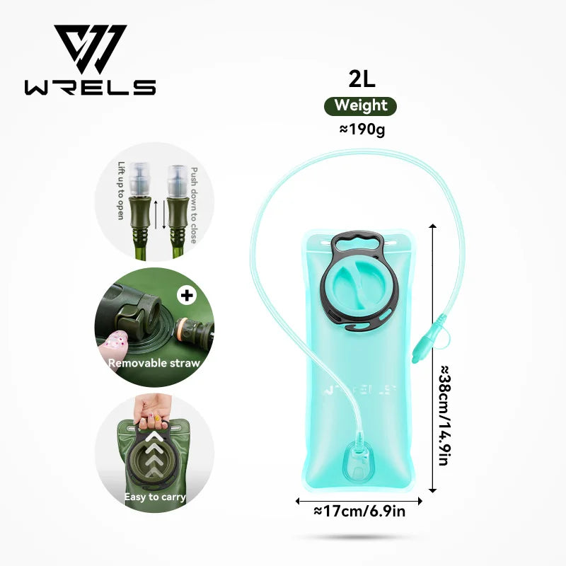 WRELS 1.5L/2L/2.5L/3L Hydration Bladder Leak Proof Water Reservoir BPA Free Water Storage Bag for Hiking Cycling Running Sports