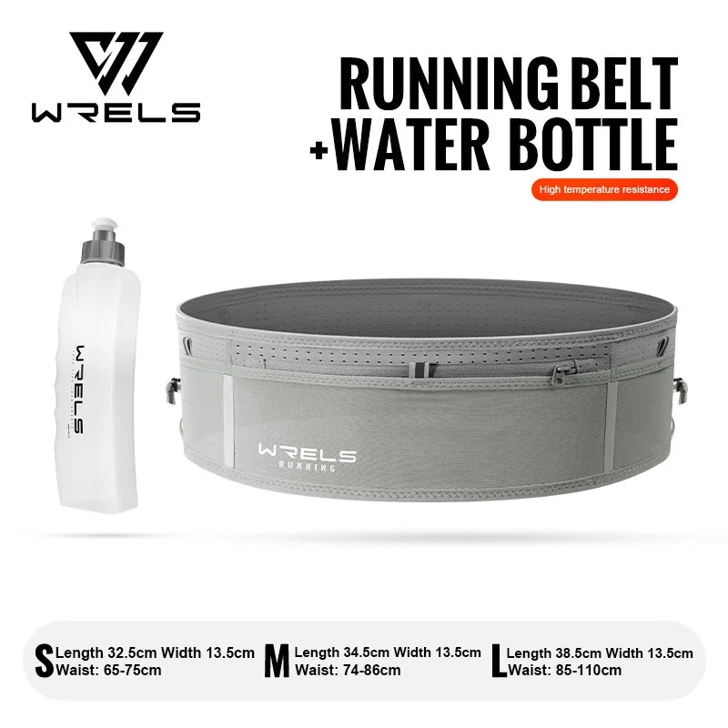 WRELS Invisible Elastic Waist Bag Unisex Waterproof Close Fitting Multi Function Fanny Pack Running Belt Marathon Cycling Bag