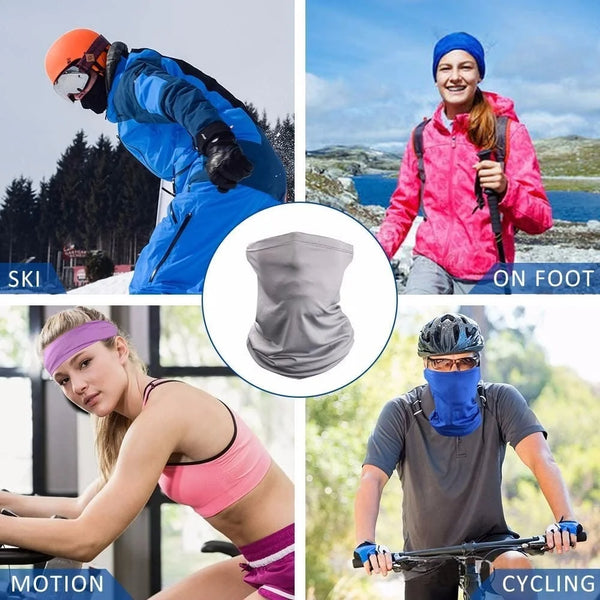 Summer UV Protection Cycling Face Mask Men Women Outdoor Sports Ice Silk Neck Warmer Scarf Breathable Hiking Fishing Face Cover