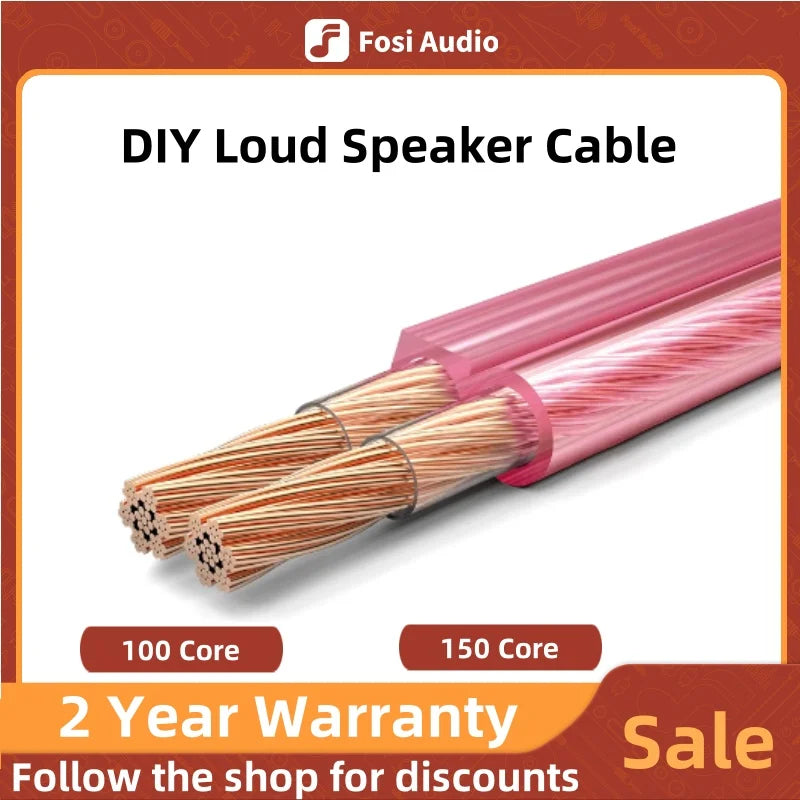 ខ្សែឧបករណ៍បំពងសម្លេង CHOSEAL DIY ខ្សែខ្សែអូឌីយ៉ូ Hi-Fi ខ្សែស្ពាន់គ្មានអុកស៊ីហ្សែនសម្រាប់ឧបករណ៍បំពងសម្លេងសម្រាប់រោងកុន KTV ប្រព័ន្ធឌីជេ