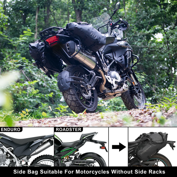 Rhinowalk កាបូបម៉ូតូការពារទឹក 100% ទំហំ 28 លីត្រ 2 ដុំ សមនឹងម៉ូតូ កាបូបចំហៀងសម្រាប់ដាក់ឥវ៉ាន់ធ្វើដំណើរ គ្រឿងបន្ថែមសម្រាប់ដាក់ឥវ៉ាន់
