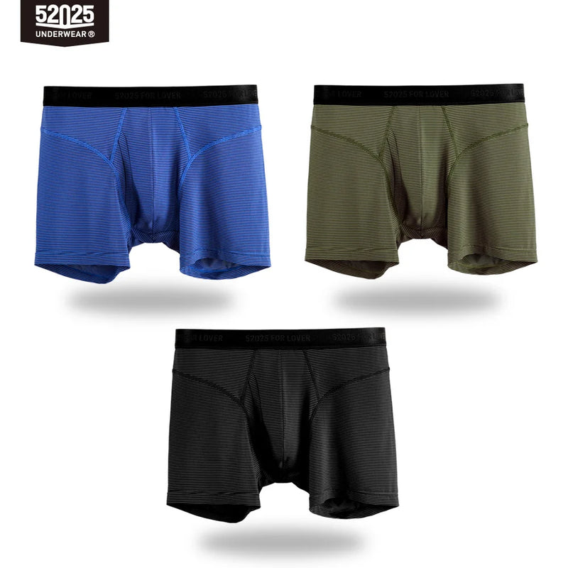 52025 Men's Performance Boxer Briefs – Hidden Stripe Texture, Quick-Dry Cooling Comfort and Sculpting Back Design